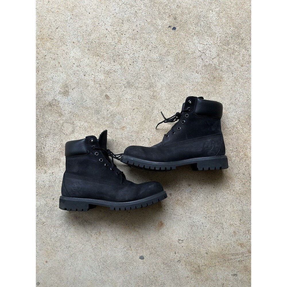 Timberland 10073 Men’s 7.5M Premium 6 Inch Waterproof Boots Black Nubuck Work